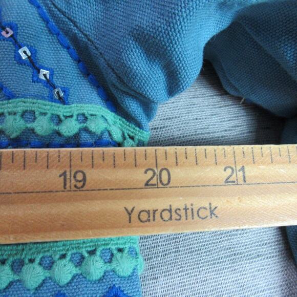 Vintage Simply Styled Sears Jacket Womens Large Blue Textured Hipster Retro Boho - Picture 8 of 10